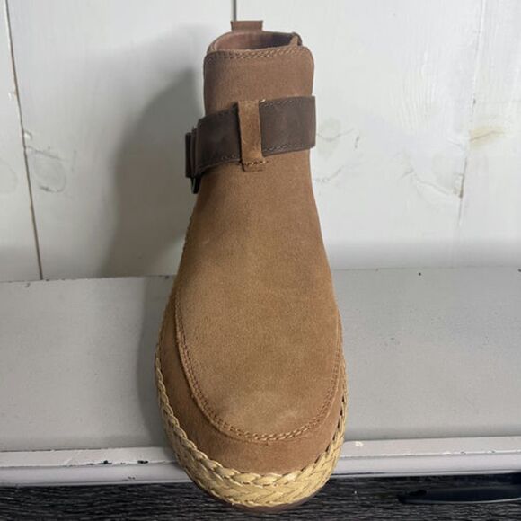 UGG Women’s Suede Ankle Boot Size 8 Right Shoe Only Brown Espadrille Sole Buckle - Picture 5 of 10